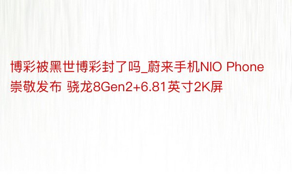 博彩被黑世博彩封了吗_蔚来手机NIO Phone崇敬发布 骁